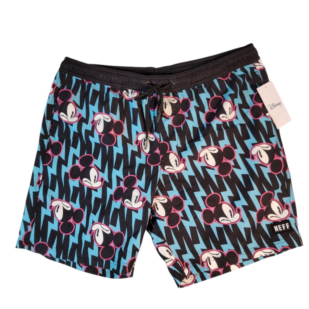 MENS NEFF DISNEY MICKEY MOUSE SWIM BOARD‎ SHORTS SIZE XL NWT